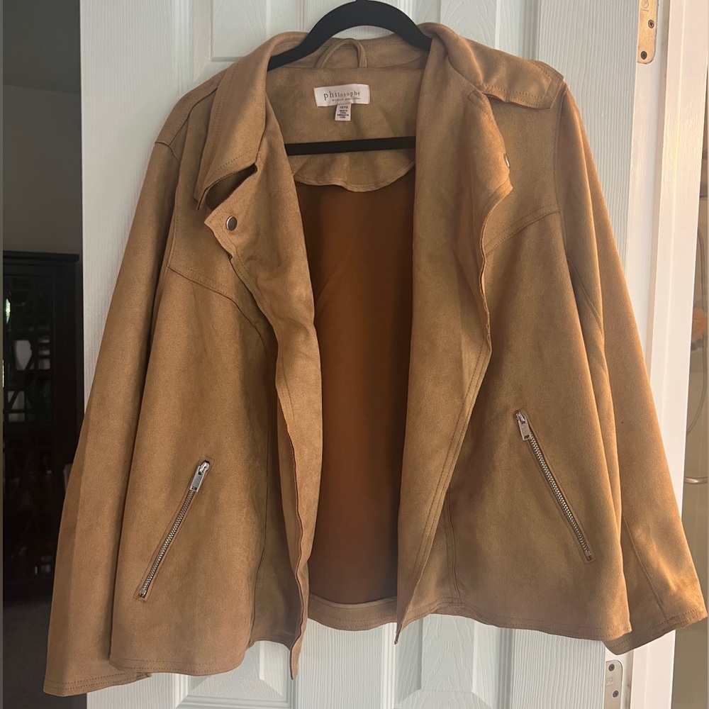 Philosophy Tan Suede Jacket, 1X